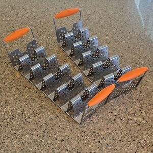 BlackStone New Stainless Steel Taco Holder with Orange Handles GRILL Master Set